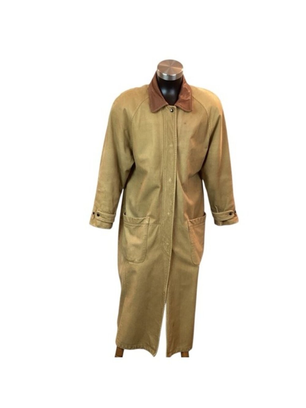 Lone Pine KEMOSABE Jacket Mens Medium Leather Snap Front Lined Long Riding Duste